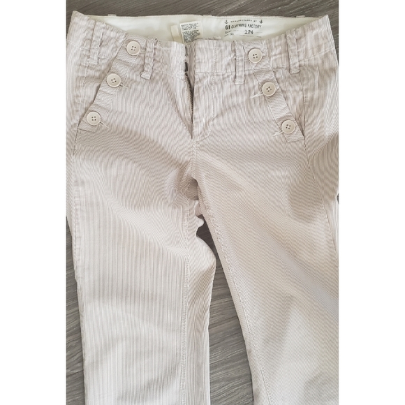 Clothing Factory Beige Pinstripe Pants Wide Leg Size 4 - Picture 5 of 10